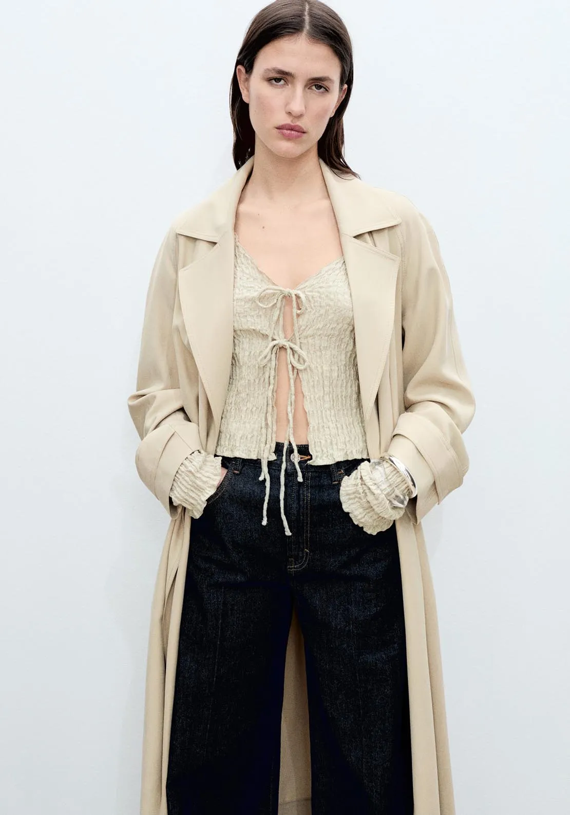 Trench Coat - Light/pastel Gray