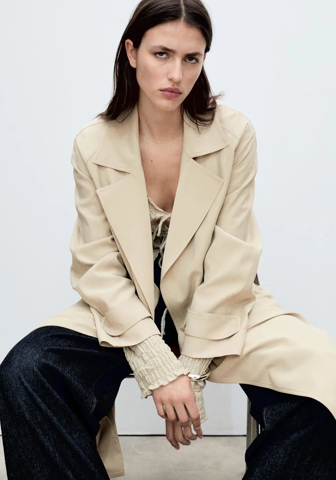 Trench Coat - Light/pastel Gray