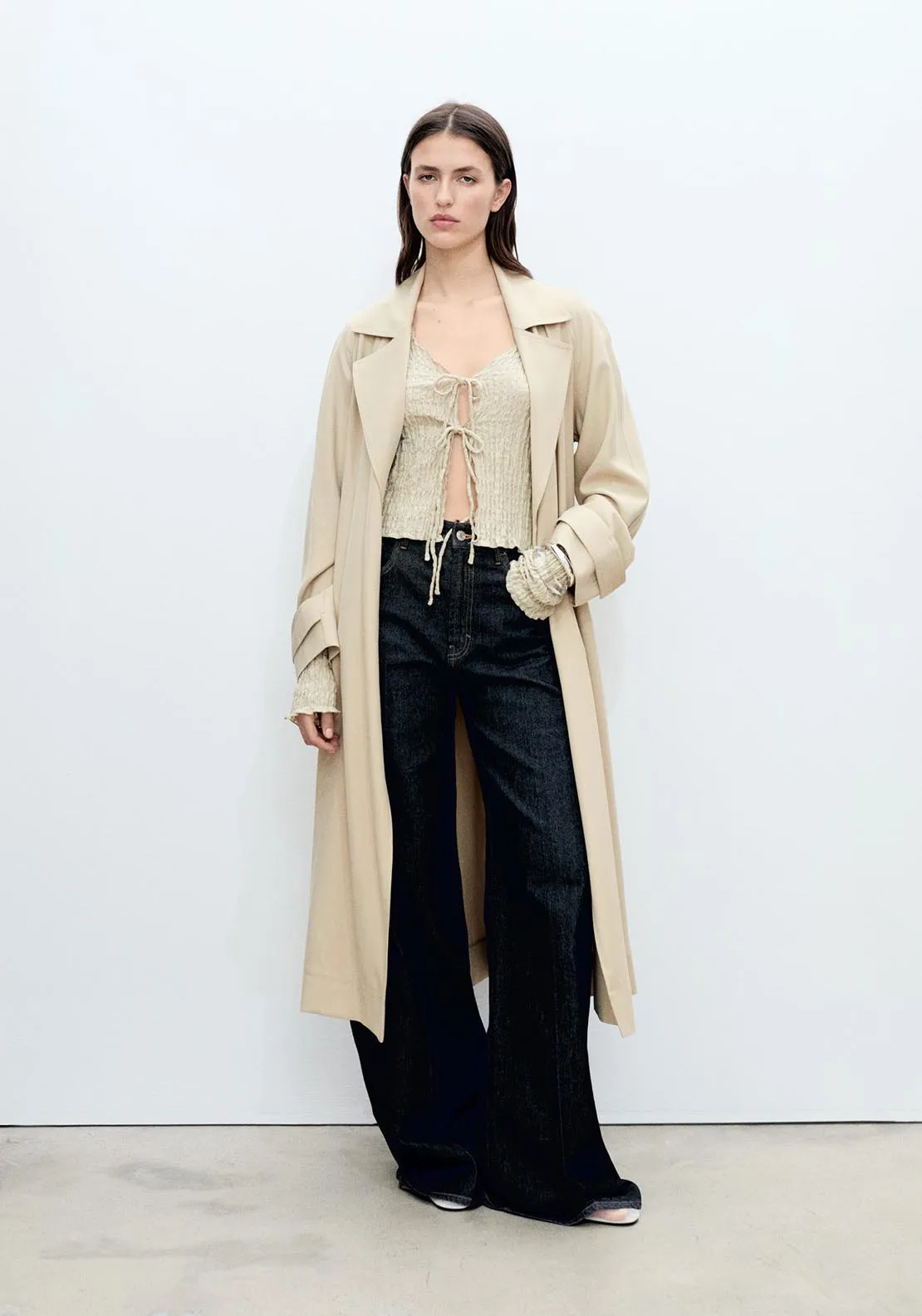 Trench Coat - Light/pastel Gray