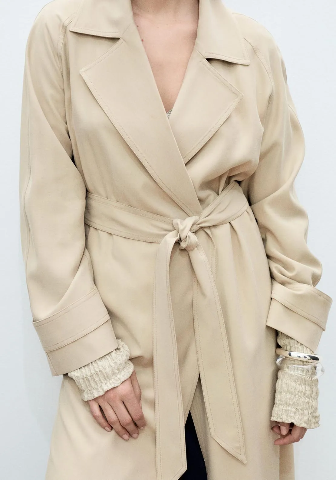Trench Coat - Light/pastel Gray