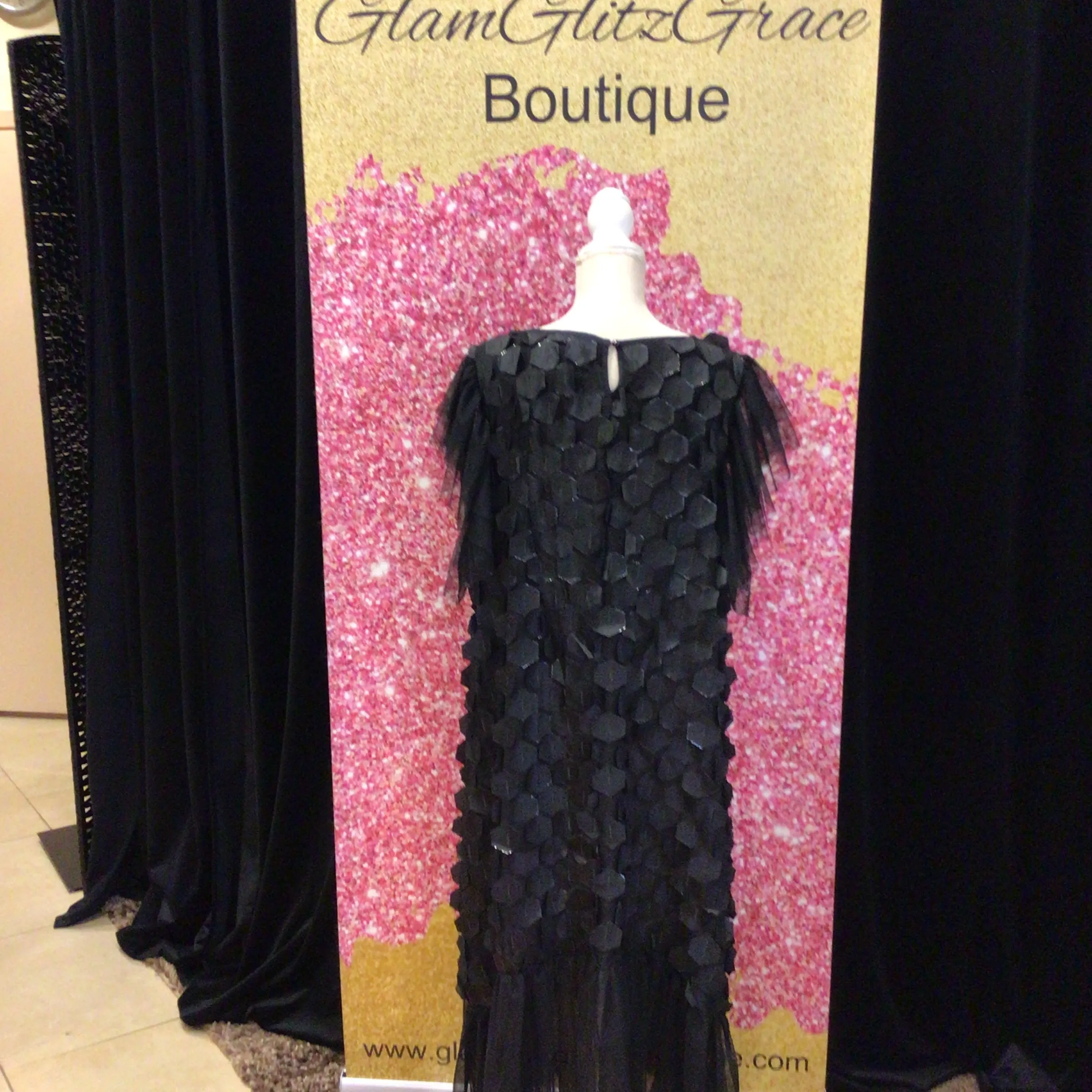 Tulle Black midi dress