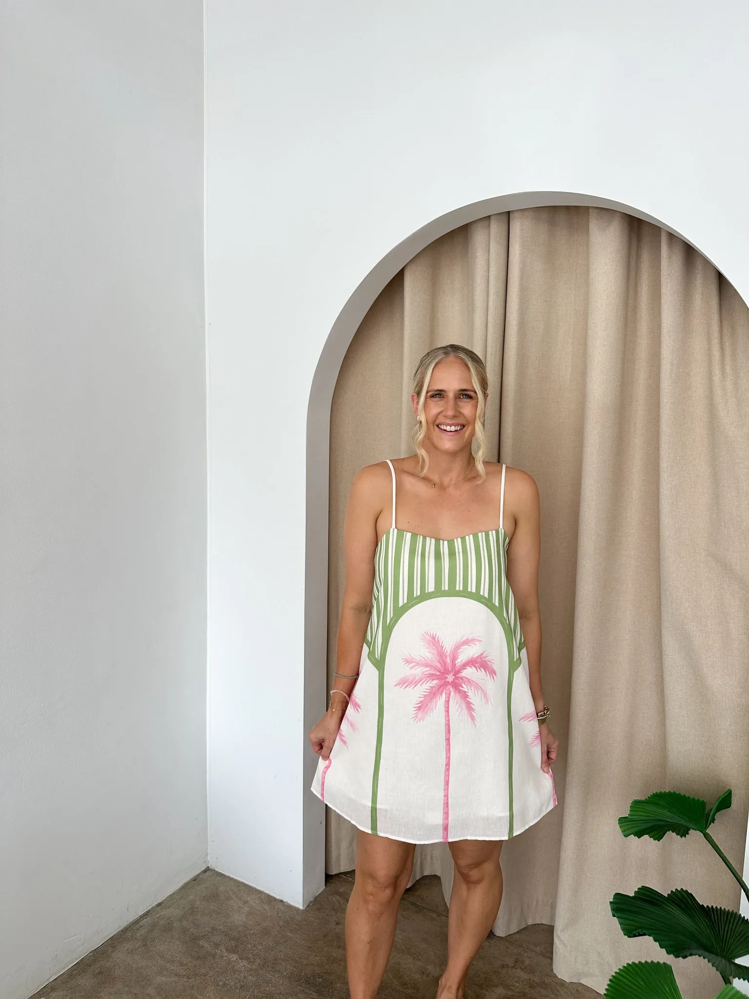 Tully Dress- Pink/Green/White