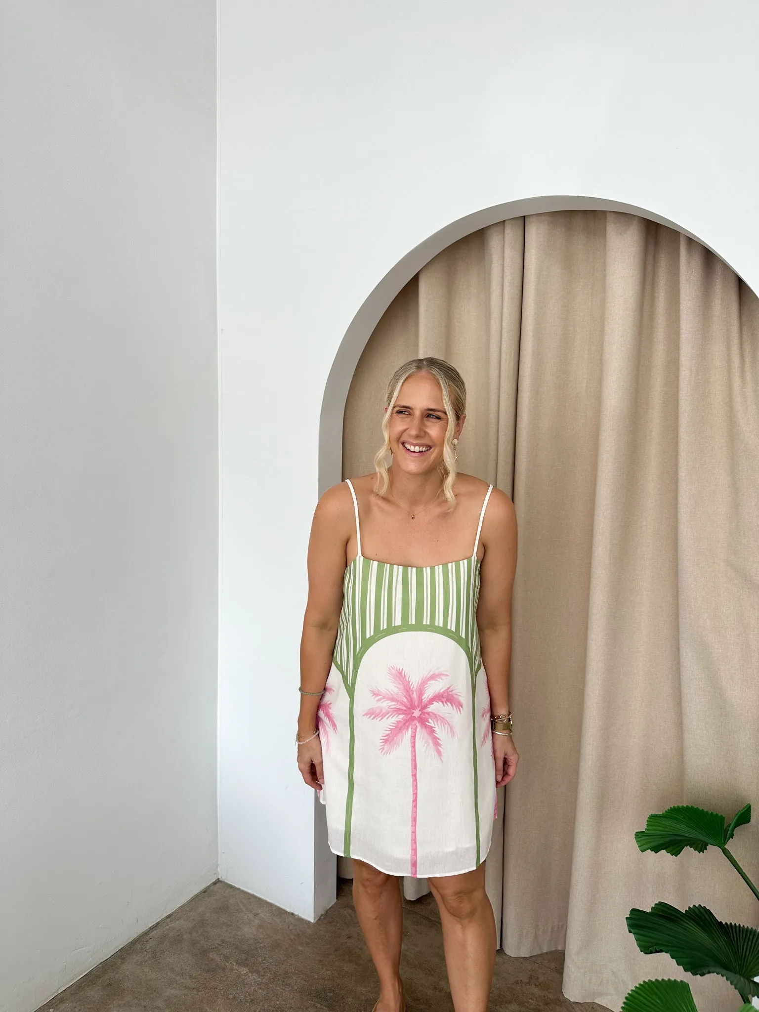Tully Dress- Pink/Green/White