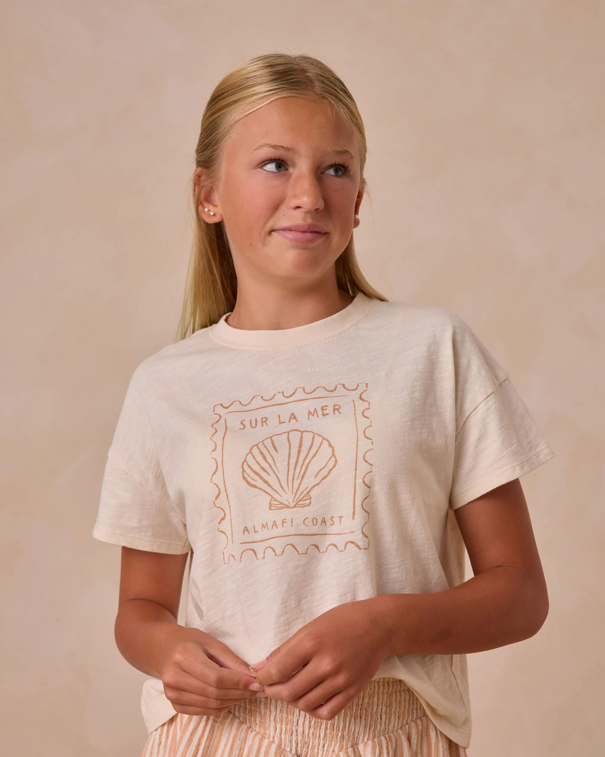 Tween Tops | Boxy Tee- Seashells | Rylee and Cru