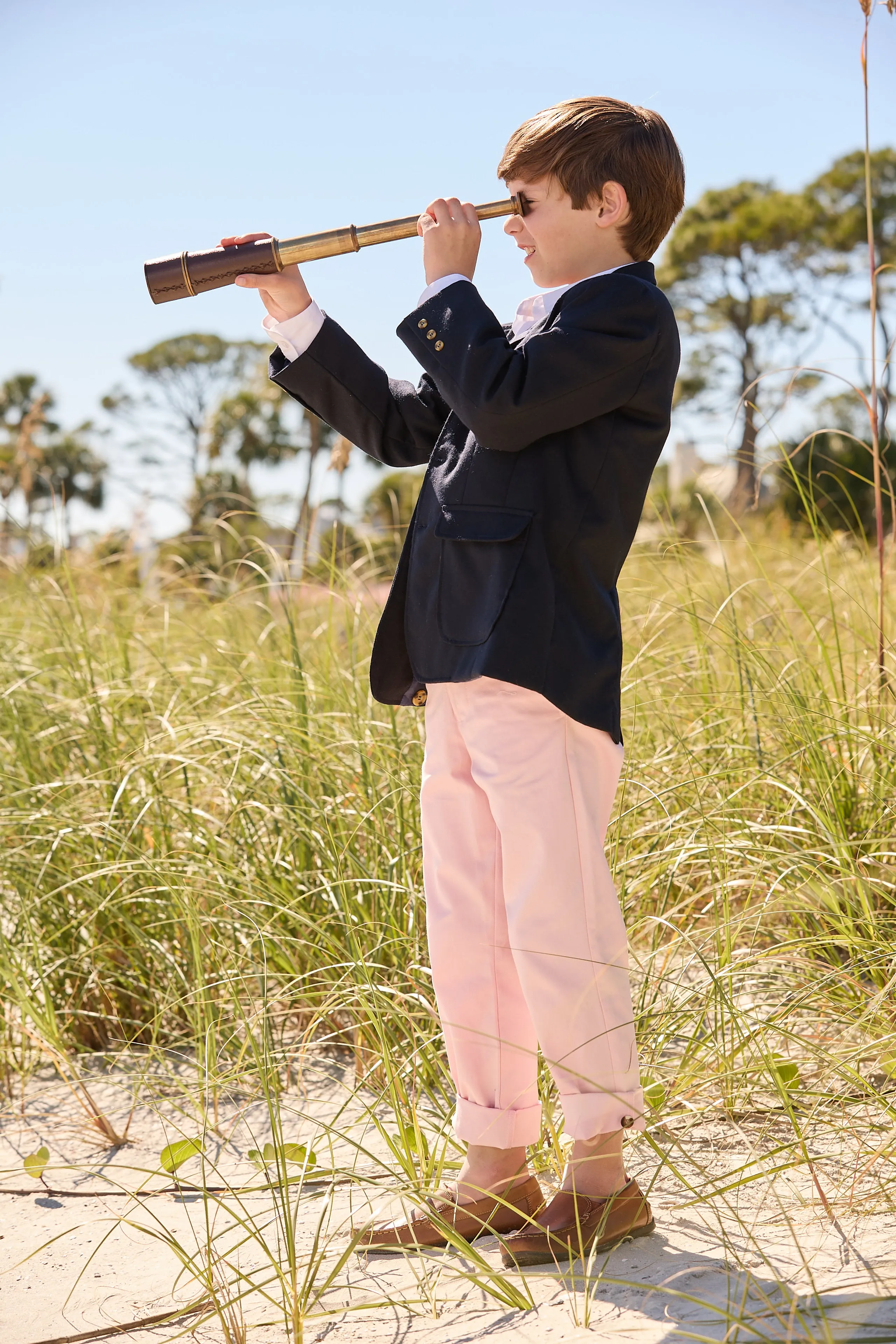 Twill Faux Zip Pant -- Pink