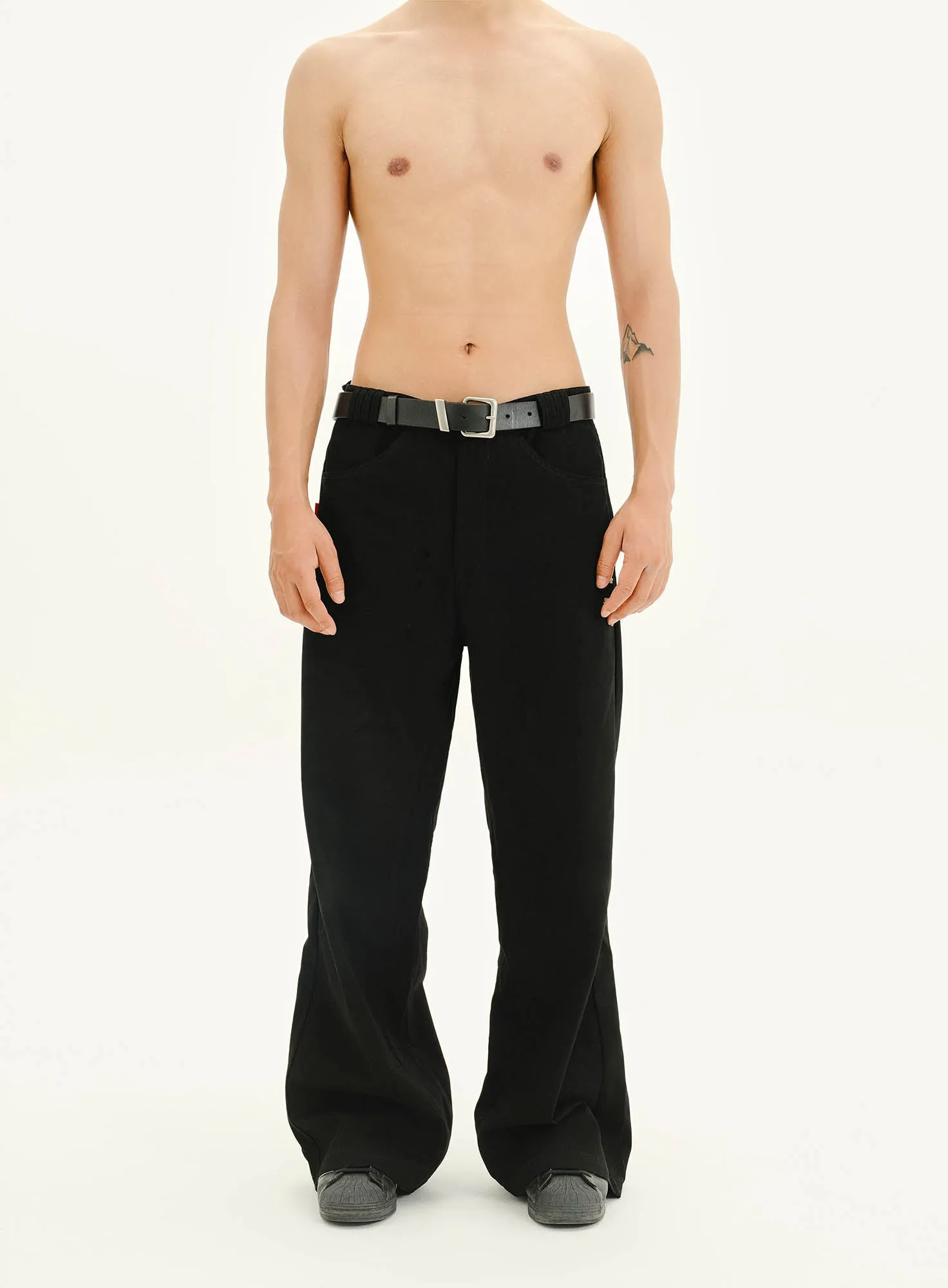 UnDeR20 SS25 Dragon Sakura Flared Wide-Leg Pants