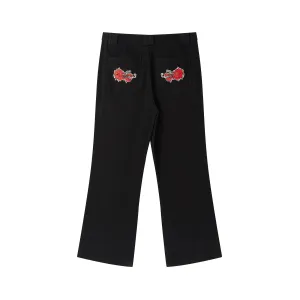 UnDeR20 SS25 Dragon Sakura Flared Wide-Leg Pants