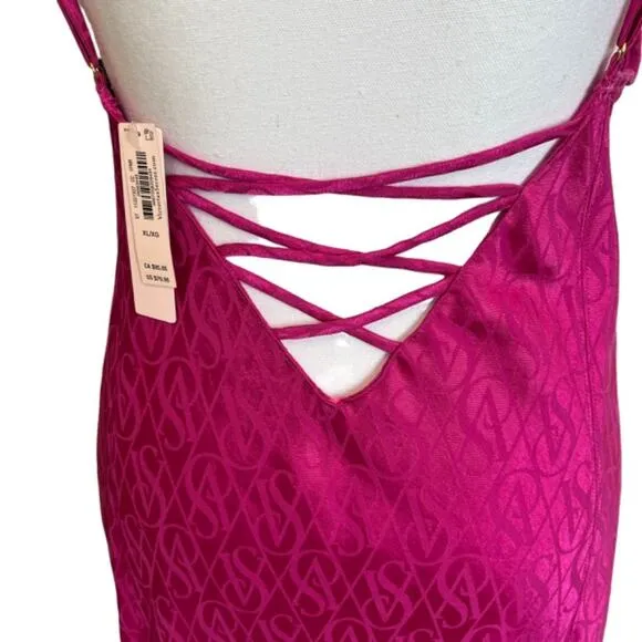 Victoria's Secret Icon Satin Midi Slip, Size XL Women's Lingerie Silky NWT