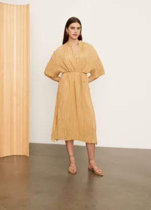 Vince Short Sleeve Crushed Band Collar Dress