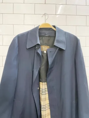 vintage 80s sears trench w nova check liner