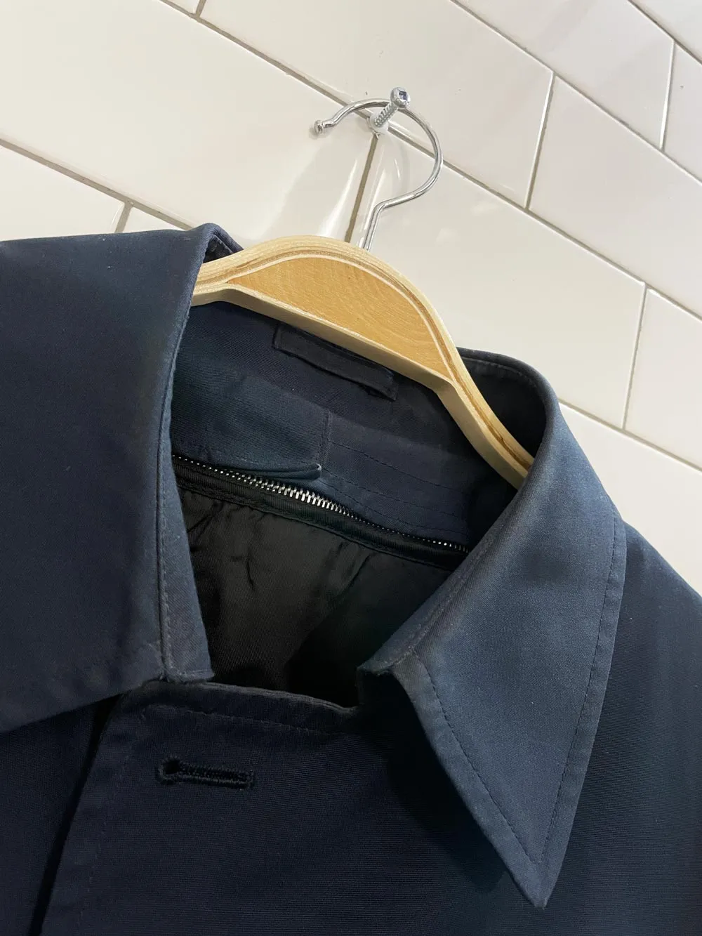 vintage 80s sears trench w nova check liner