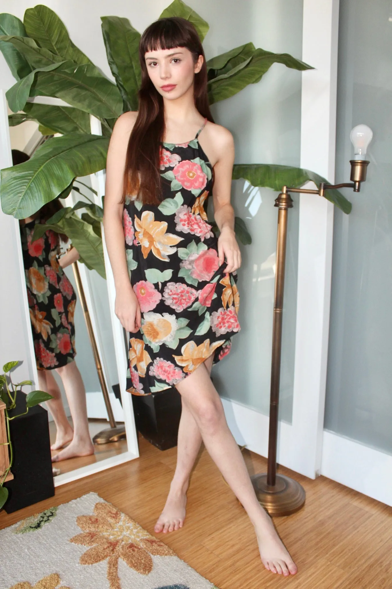 Vintage 90s Dreamy Floral Midi Dress (S)