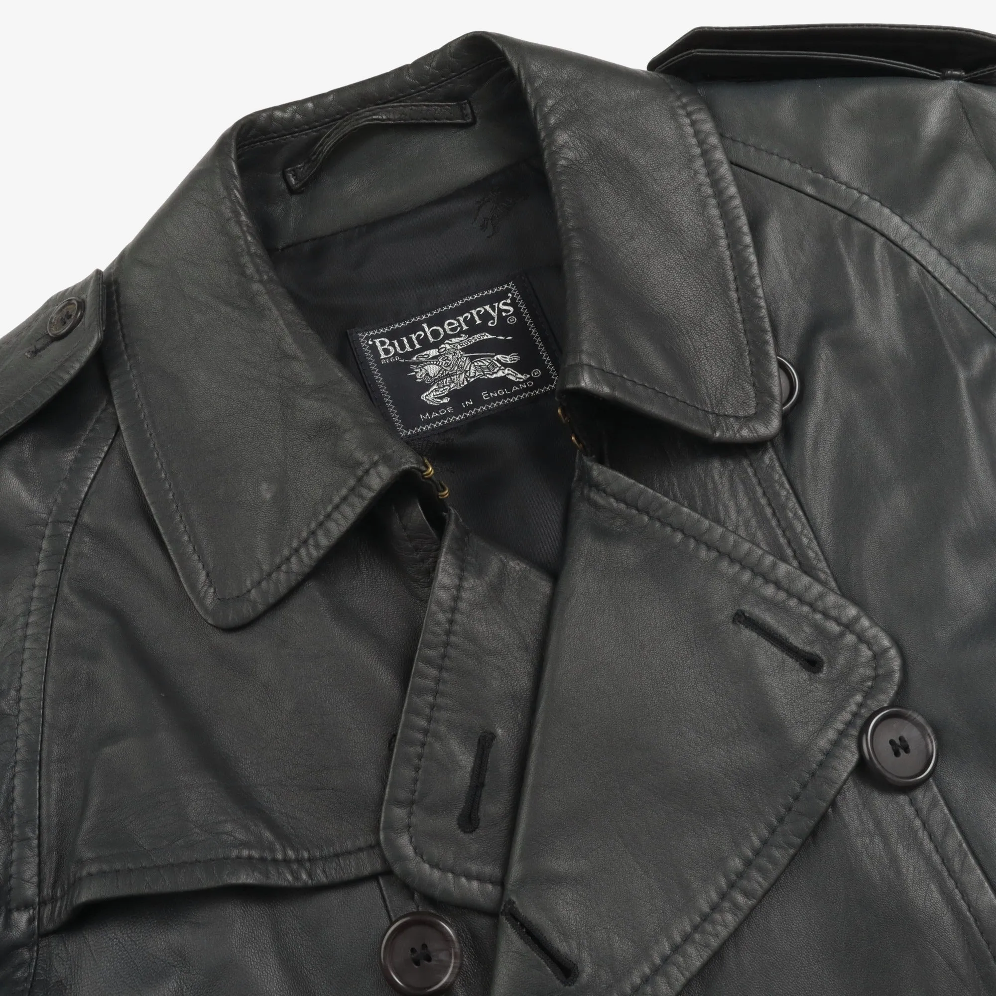 Vintage Leather Trench Coat