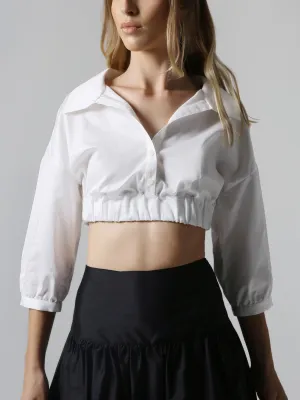 Visaltes Cropped Poplin Blouse