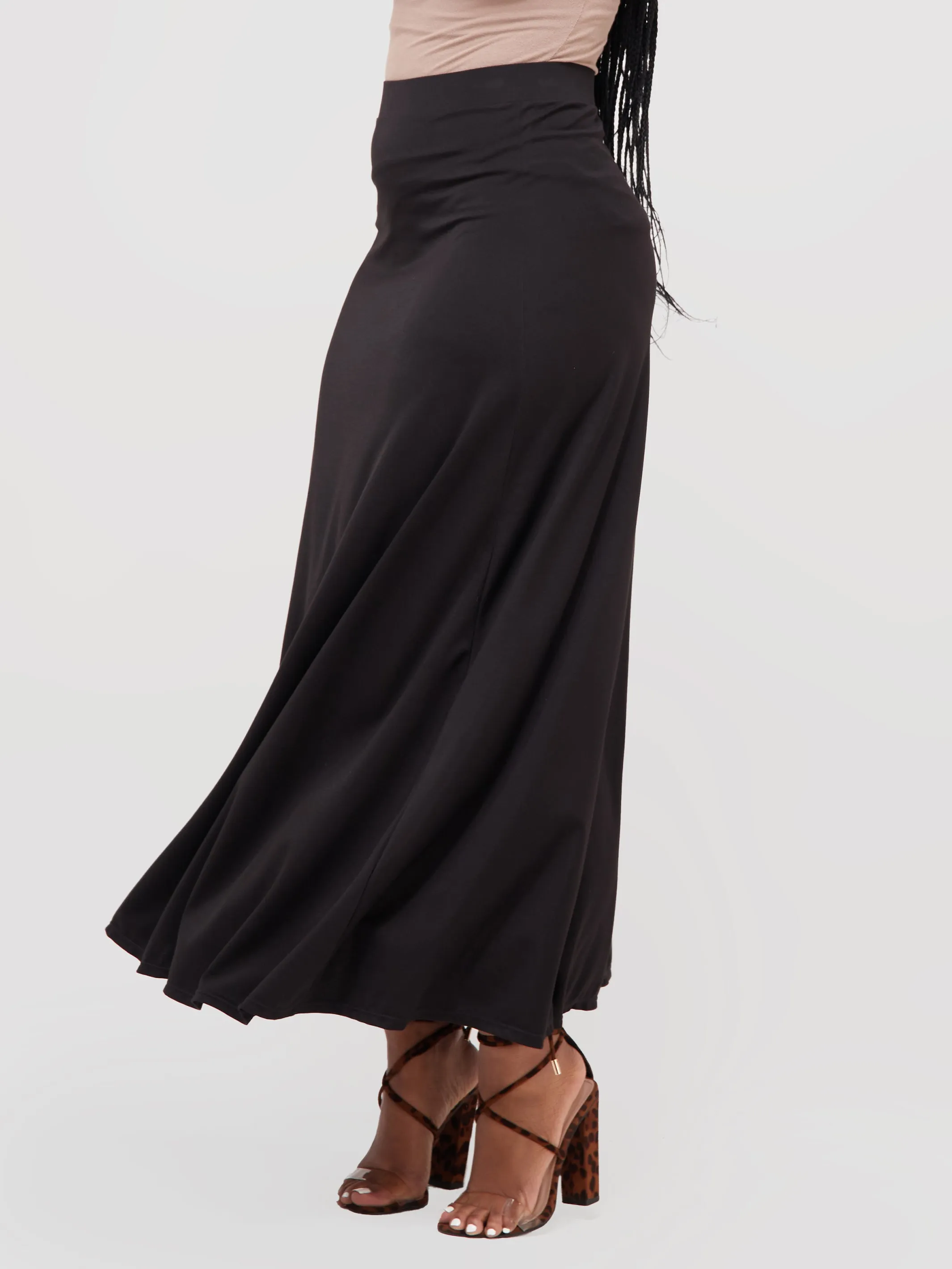 Vivo Ponte Maxi A-Line Skirt - Black