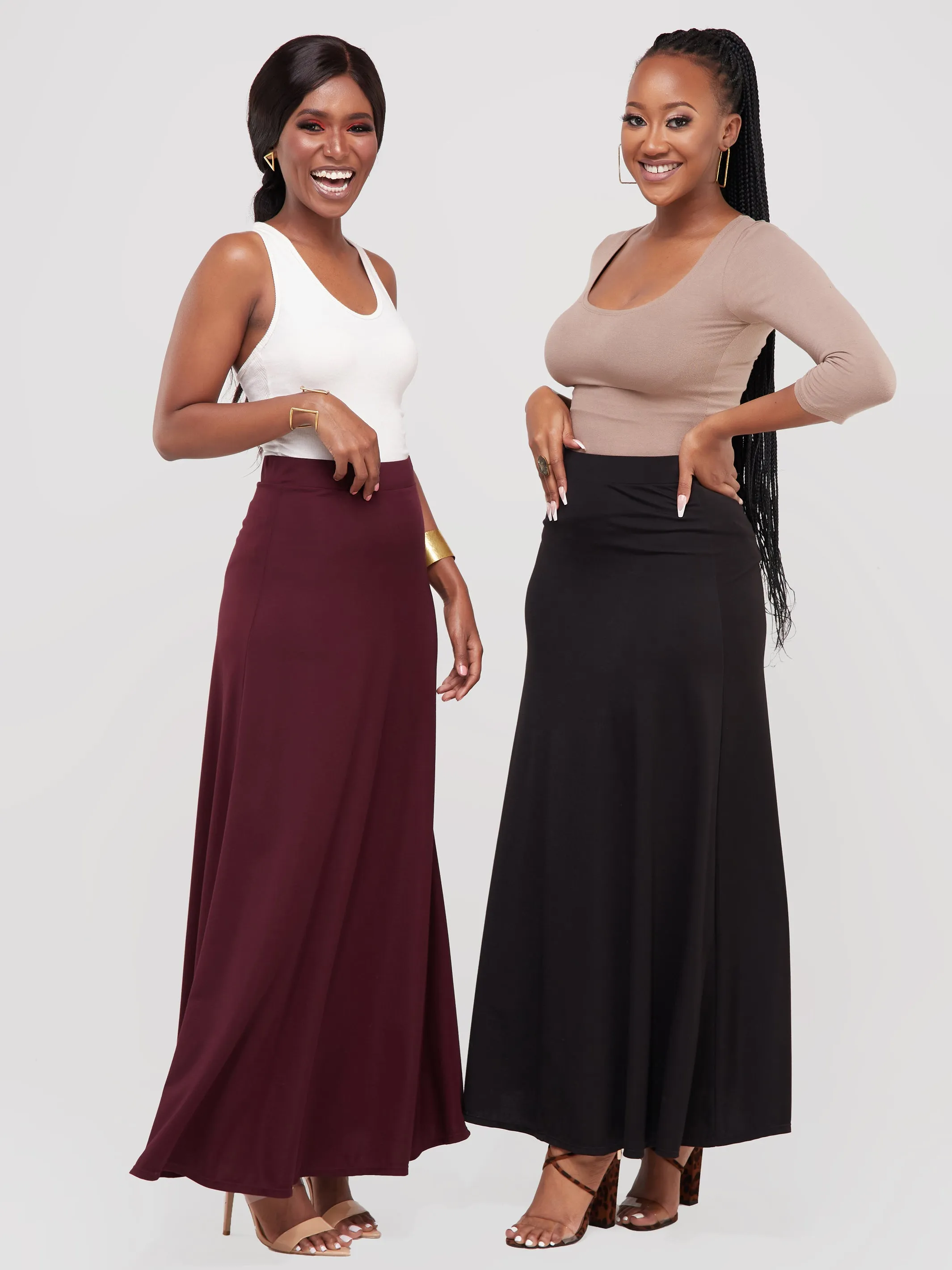 Vivo Ponte Maxi A-Line Skirt - Black