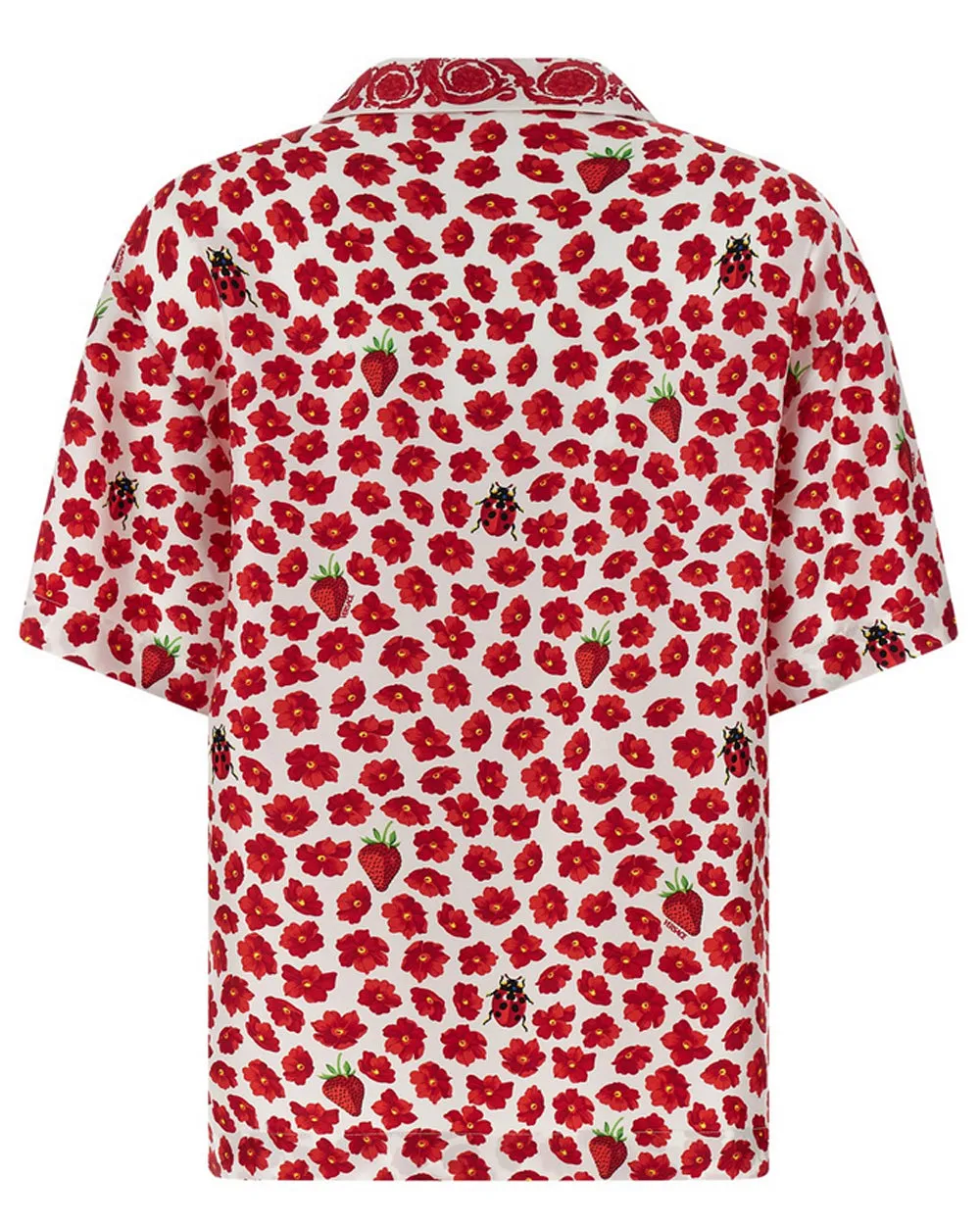 White and Red Strawberry Garden Shirt