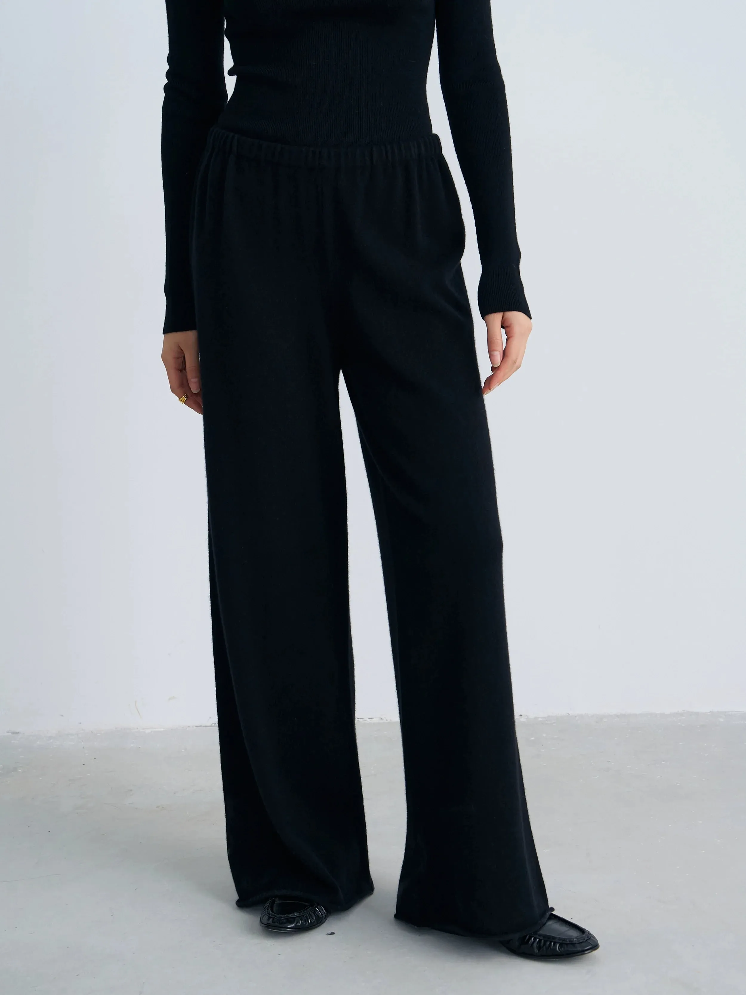 Wide-Leg Knit Pants