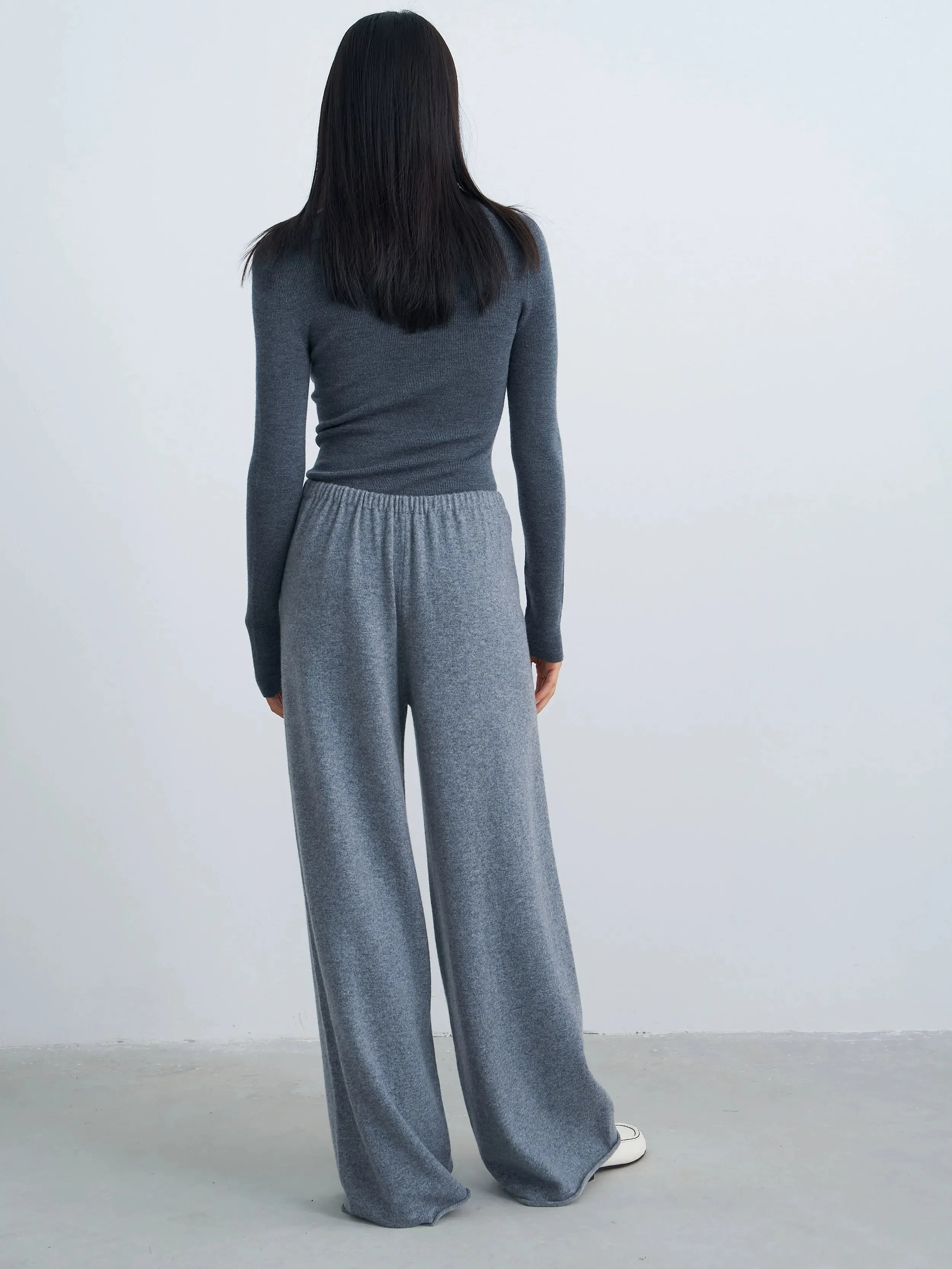 Wide-Leg Knit Pants