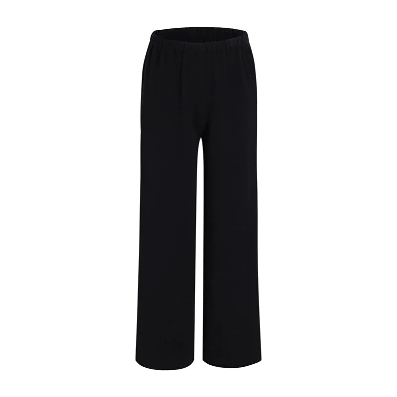 Wide-Leg Knit Pants