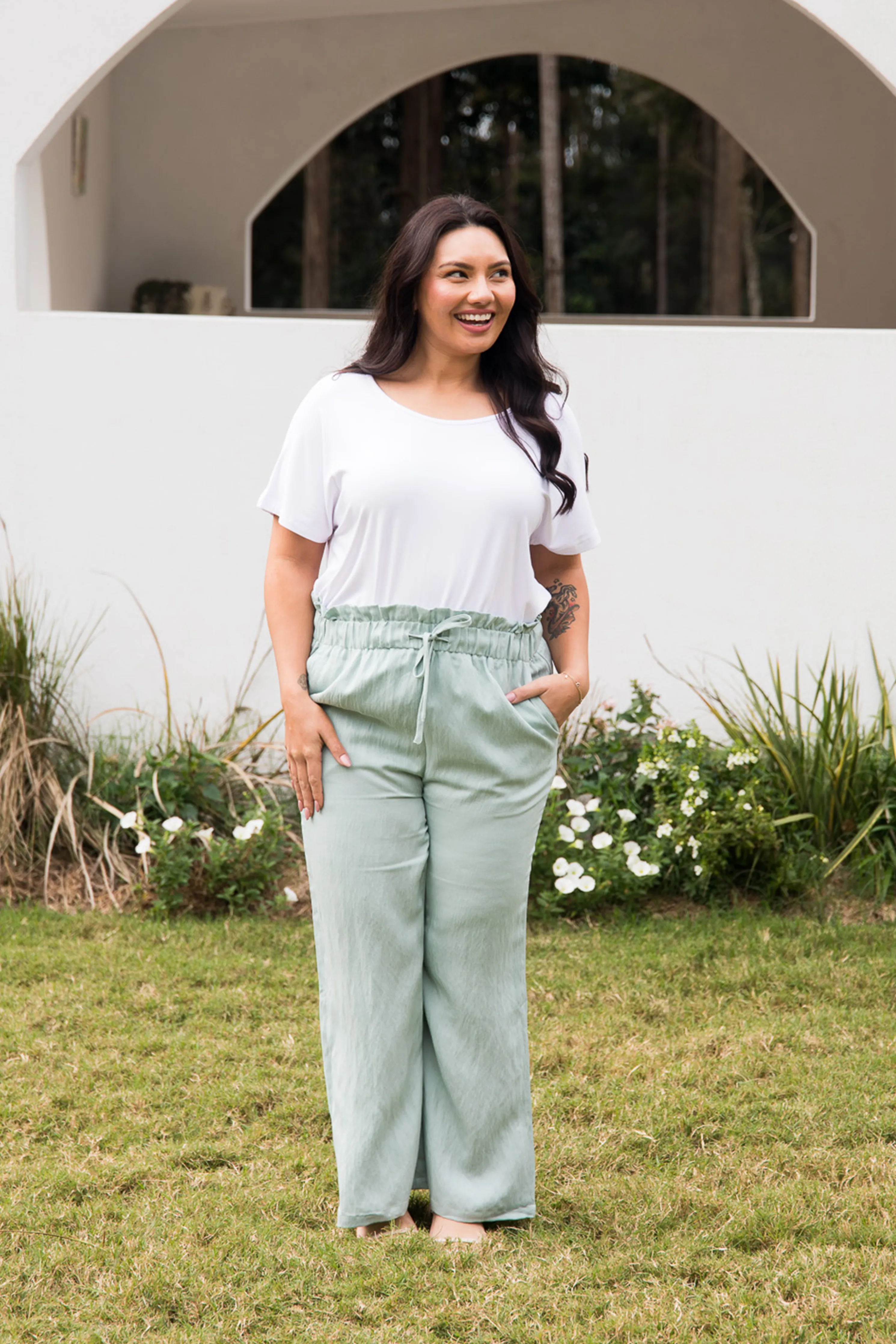 Wide Leg Olivia Pant | Mint | FINAL SALE
