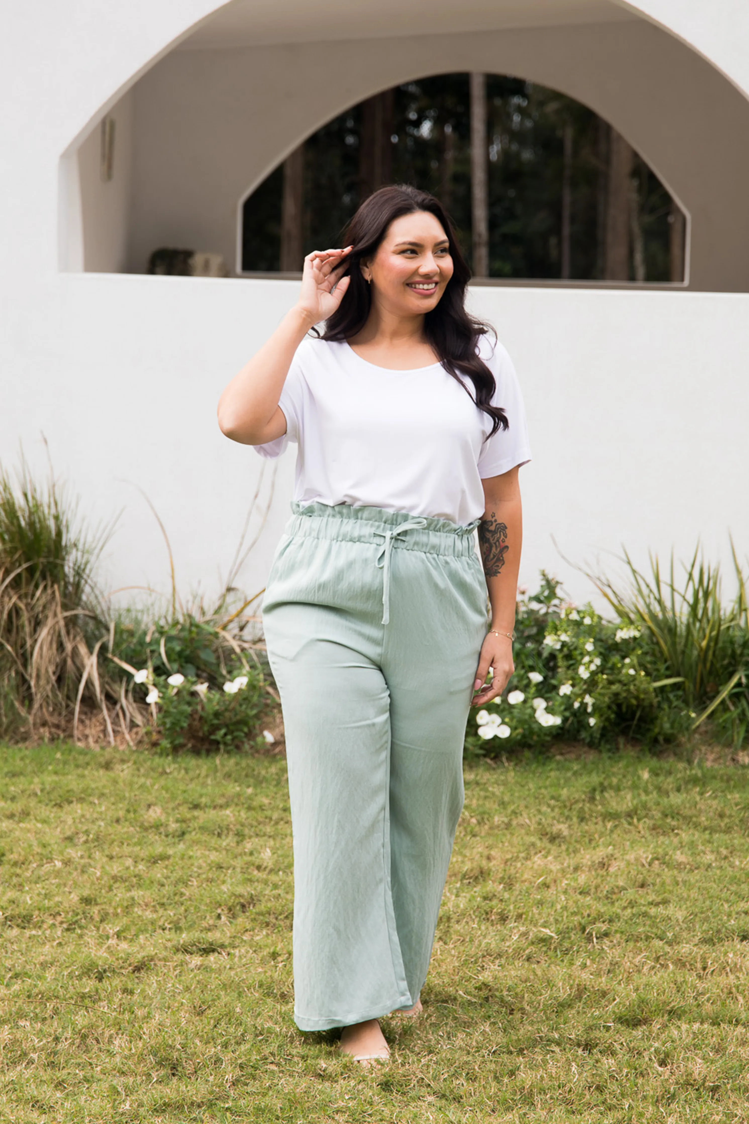 Wide Leg Olivia Pant | Mint | FINAL SALE