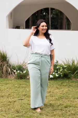 Wide Leg Olivia Pant | Mint | FINAL SALE