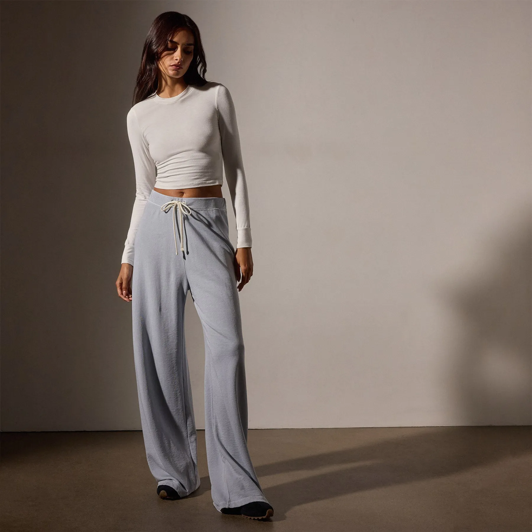 Wide Leg Sweatpant - Grey Glacier Pigment