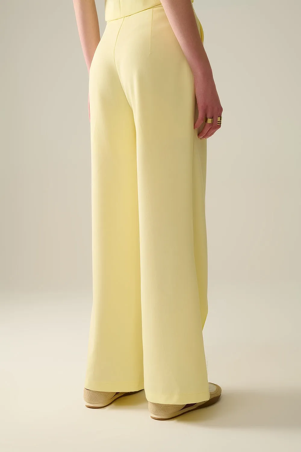 Wide Leg tailored pants In Yellow