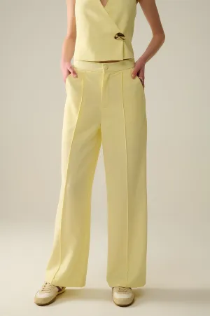 Wide Leg tailored pants In Yellow