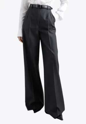 Wide-Leg Tailored Wool Pants