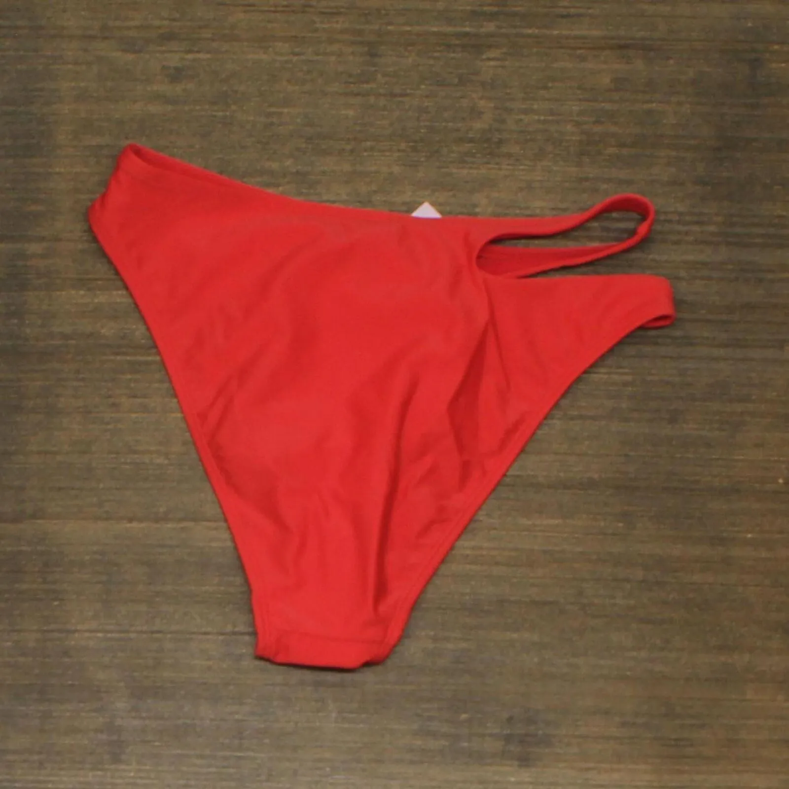 Wild Fable Side Cut Out Mid-Rise High Leg Cheeky Bikini Bottom 88181928 Red S
