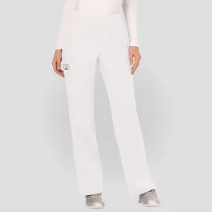 Women's Elastic Waistband Cargo Pull-On Scrub Pant | White