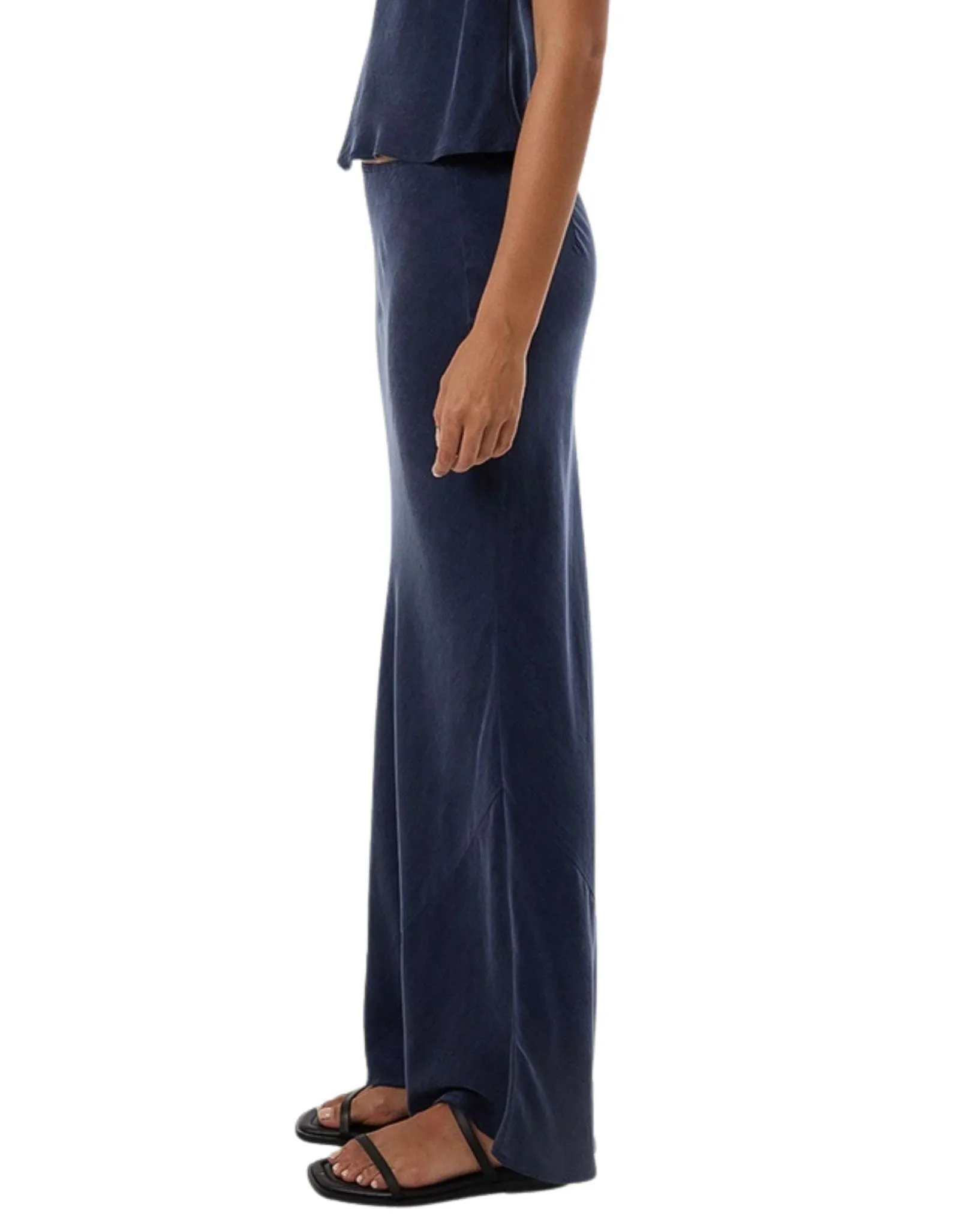 Womens Faye Slip Maxi Skirt - Oxford Blue