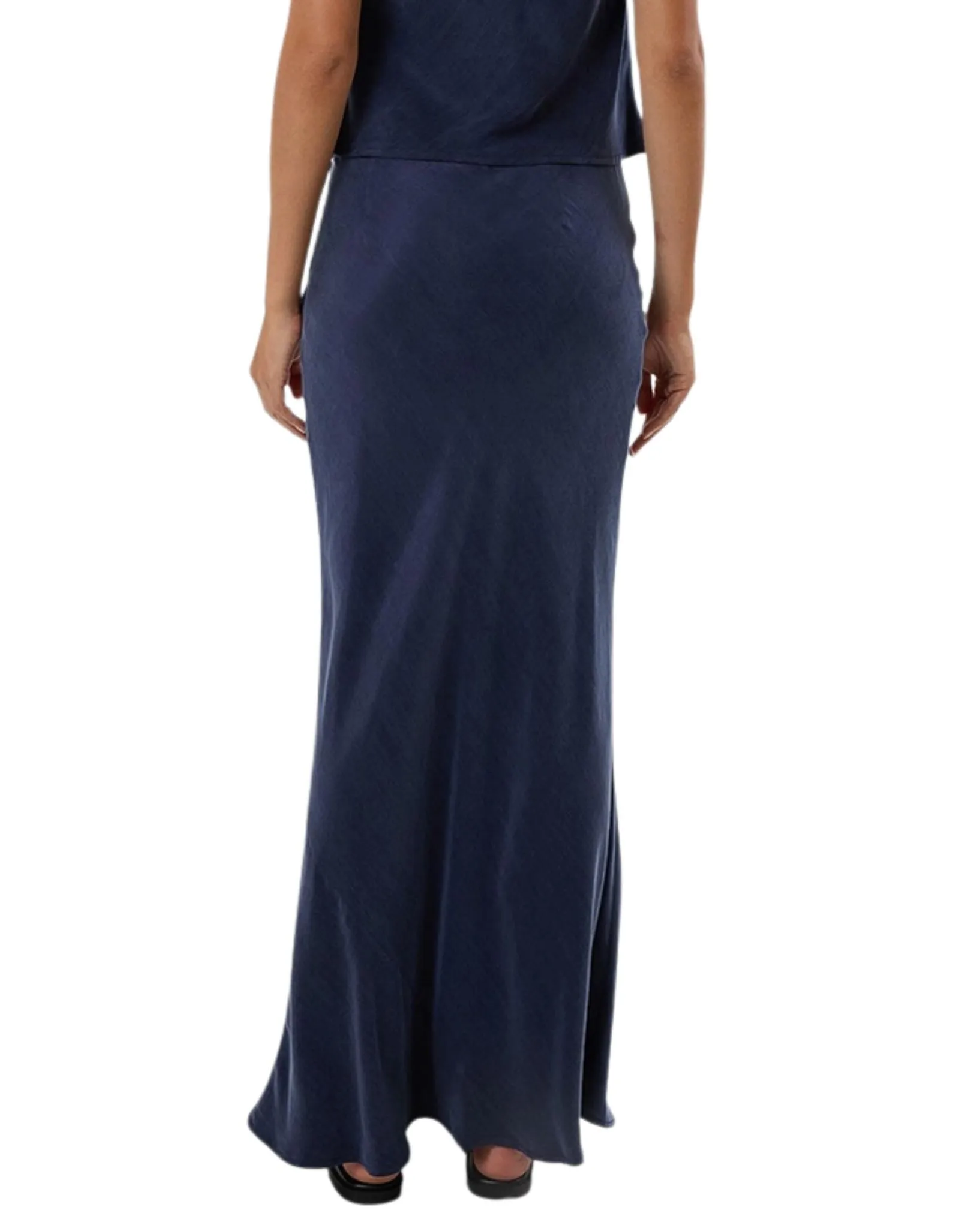 Womens Faye Slip Maxi Skirt - Oxford Blue
