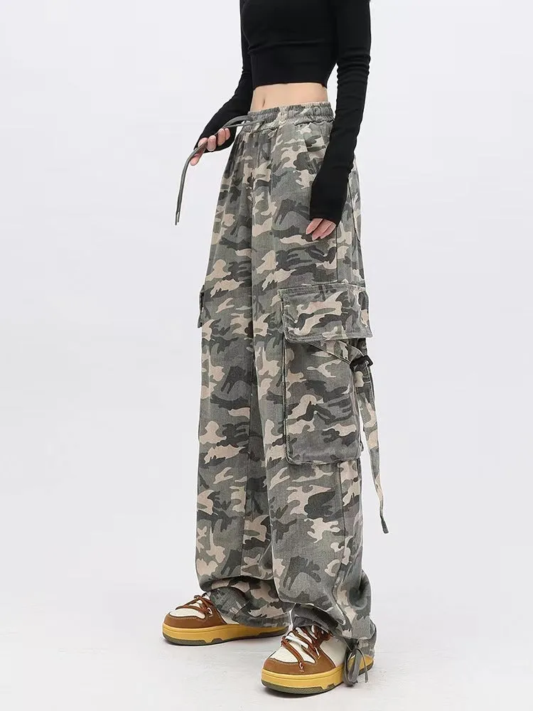 Women’s High Waist Straight Leg Camo Pants