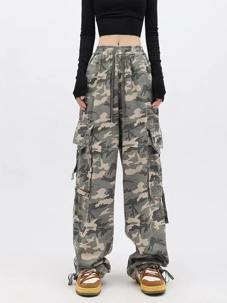 Women’s High Waist Straight Leg Camo Pants