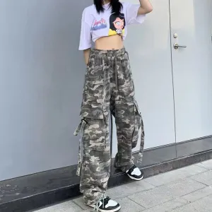Women’s High Waist Straight Leg Camo Pants