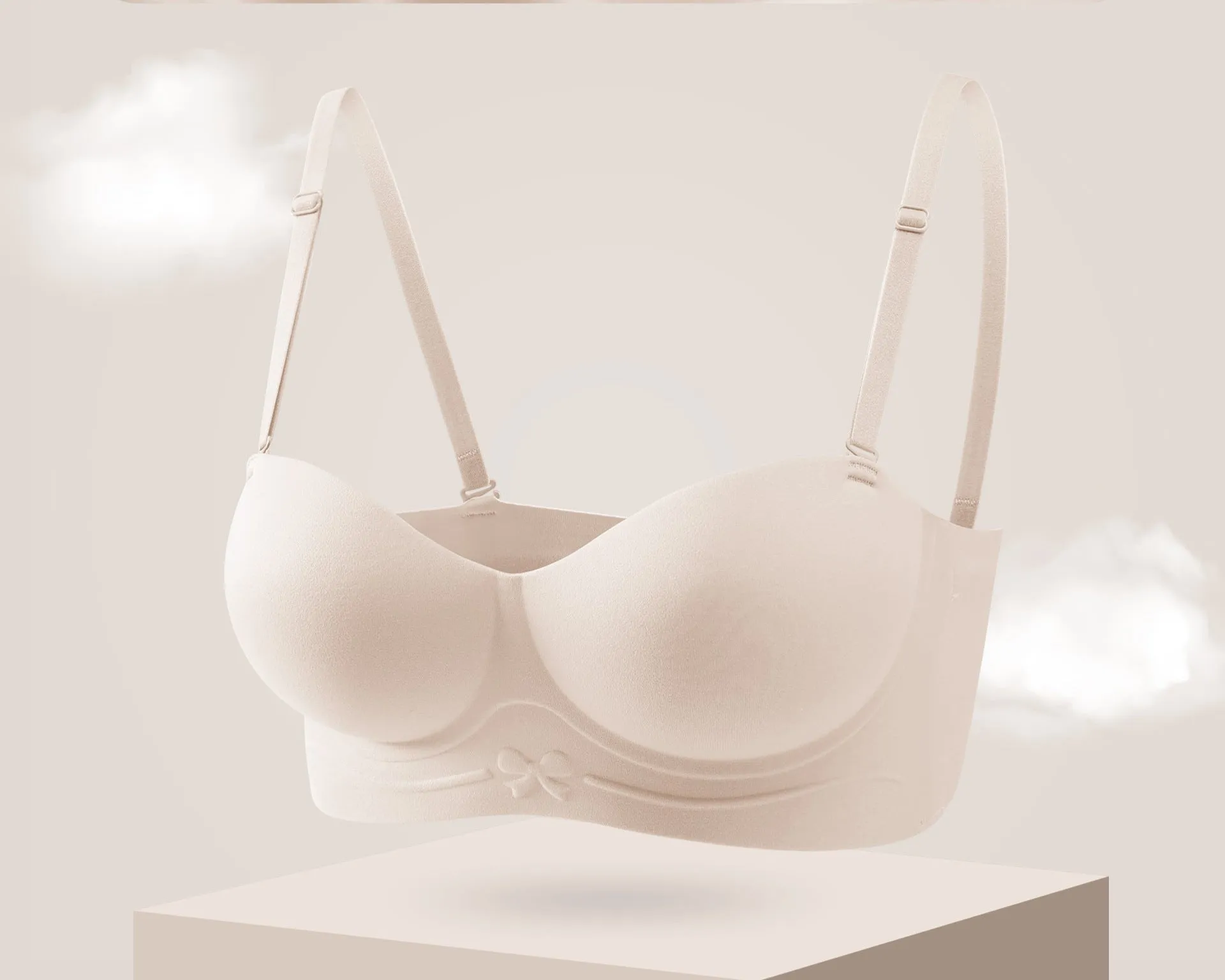 Women's Strapless Push-Up Bra | Seamless Wireless Support