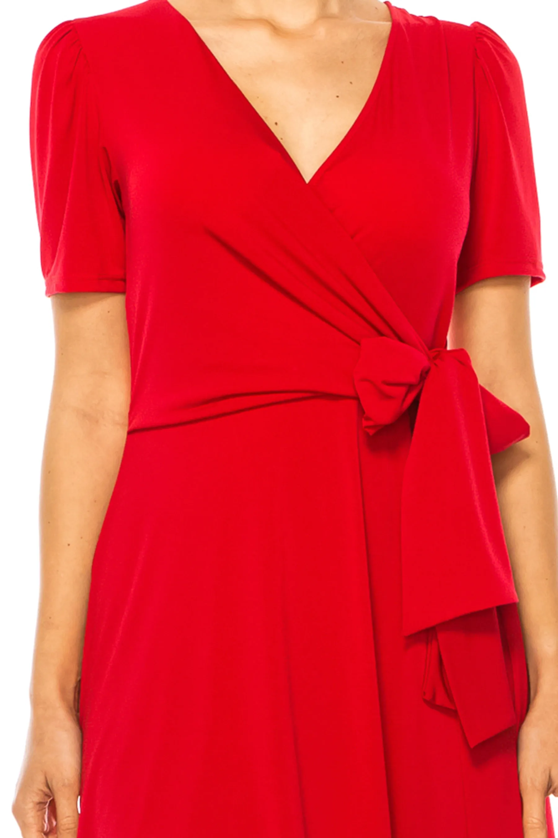 Women's Stylish Solid Faux Wrap Dress with Deep V-Neck D864 $15 Each