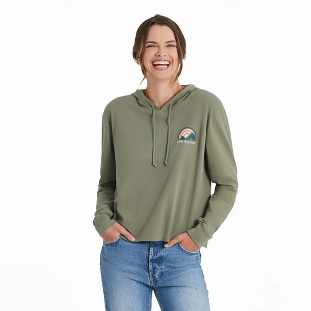 Women's Sunset Mountain Circle Crusher Boxy Hoodie - 115199