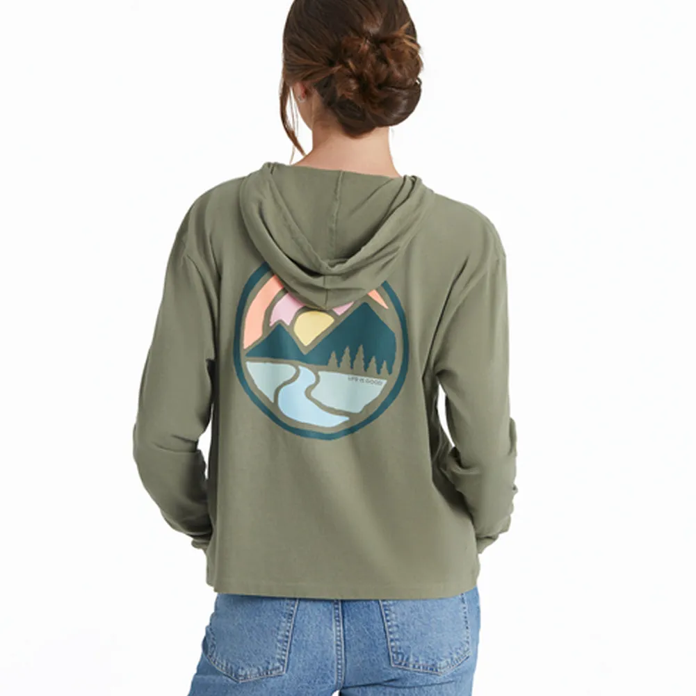 Women's Sunset Mountain Circle Crusher Boxy Hoodie - 115199