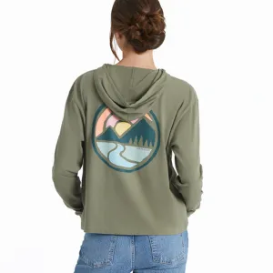Women's Sunset Mountain Circle Crusher Boxy Hoodie - 115199