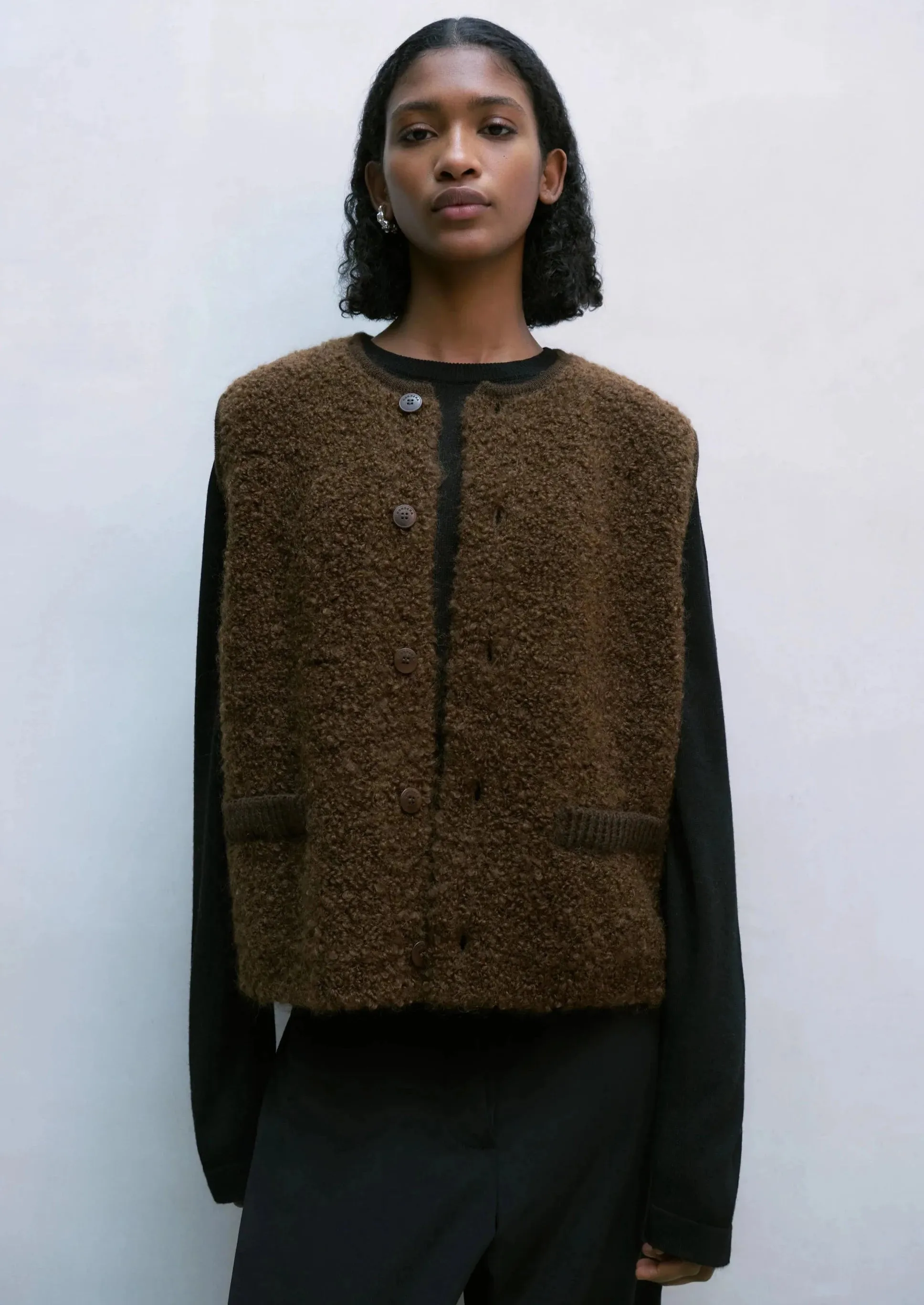 Wool & Mohair Waistcoat, Tierra Cotta