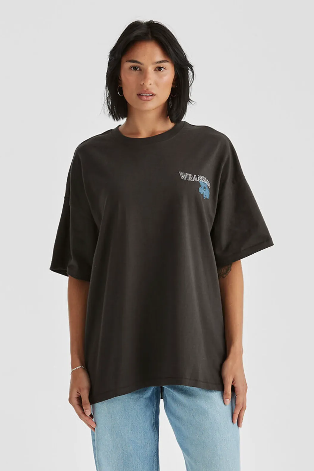 WRANGLER DENIM DAIZIE BOXY SLOUCH TEE - WORN BLACK