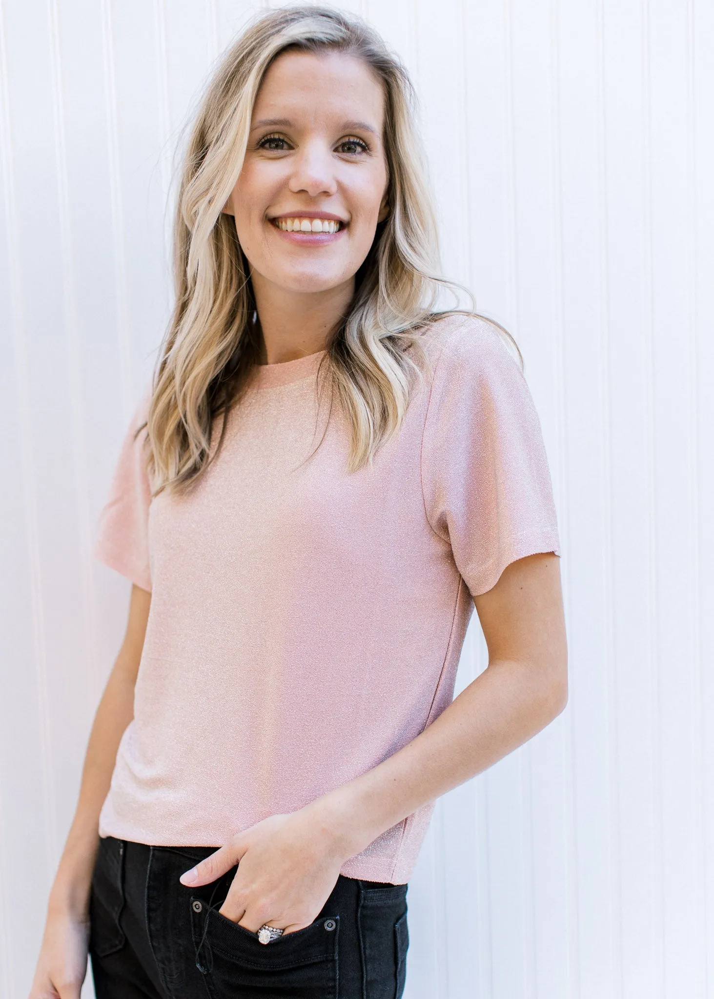 X Pink Sparkle Top