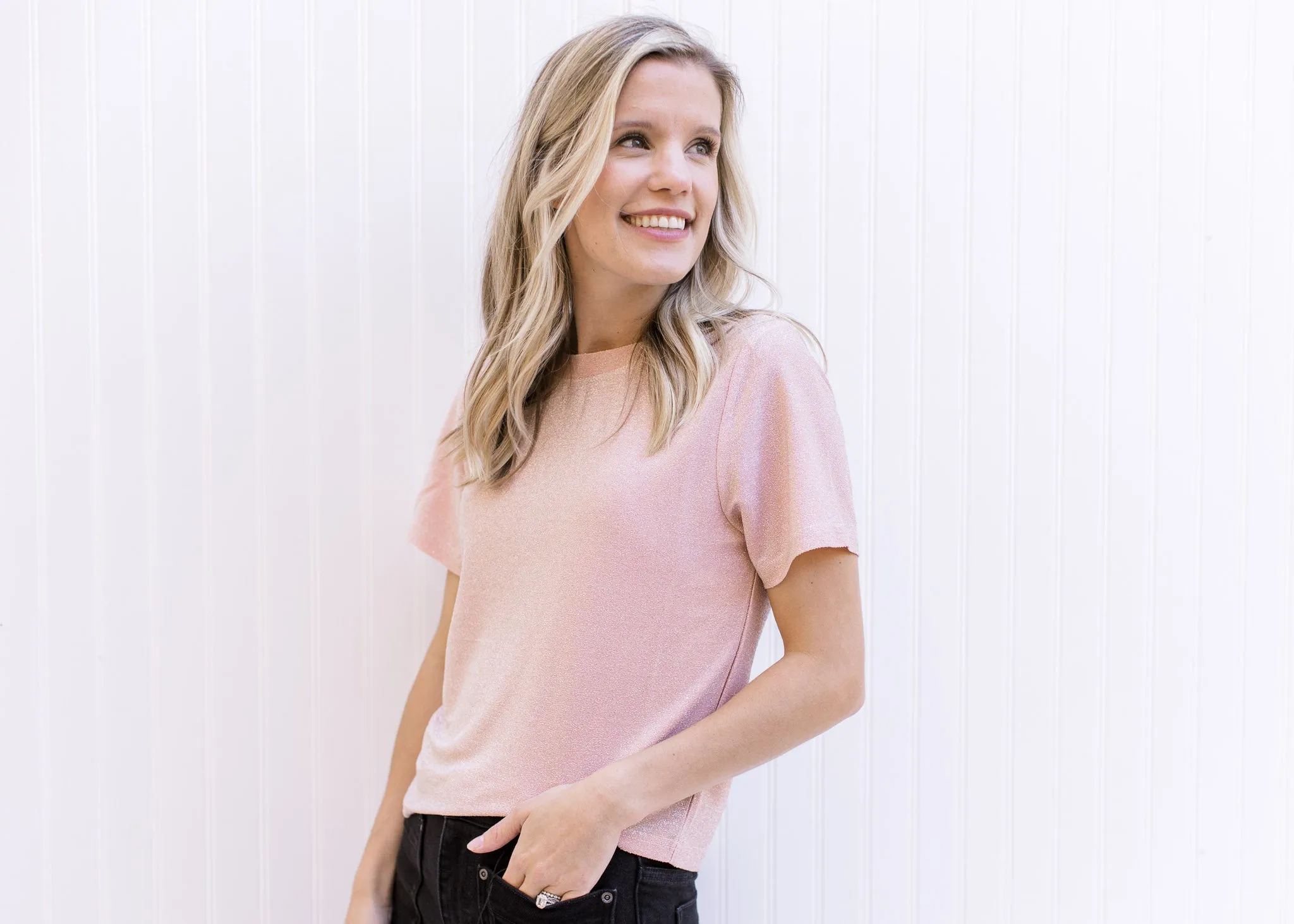 X Pink Sparkle Top