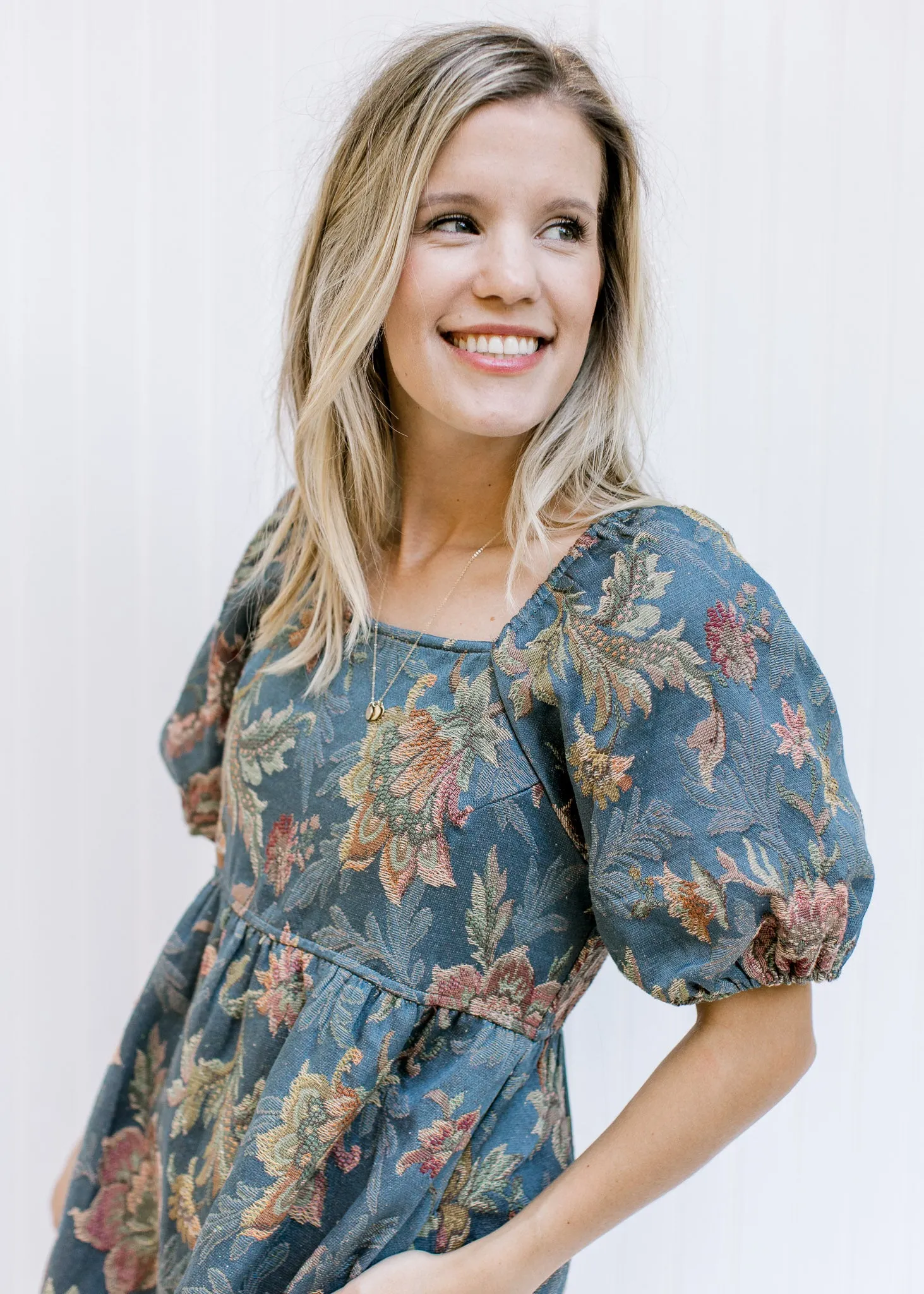 X Vintage Blue Floral Dress