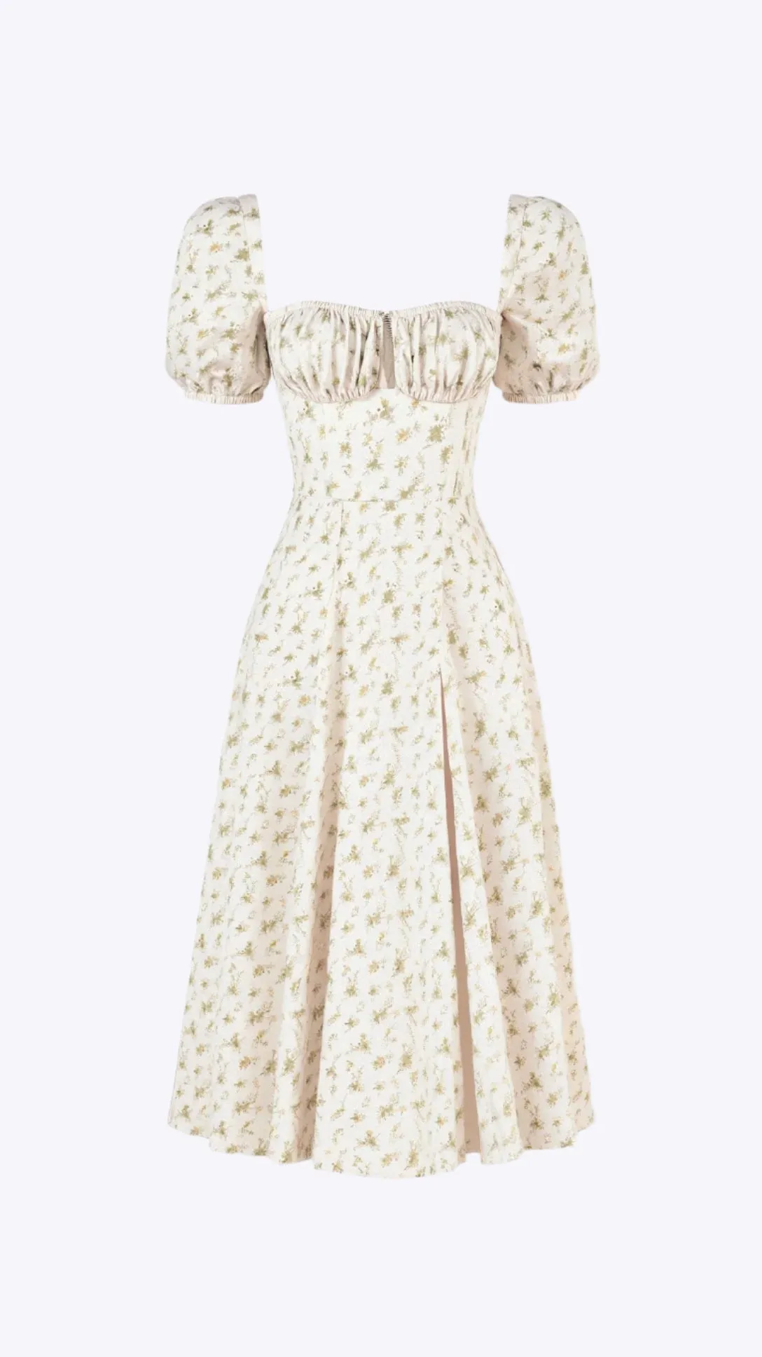 Yamina - Stylish V Neck Cut Woman's Midi Dress