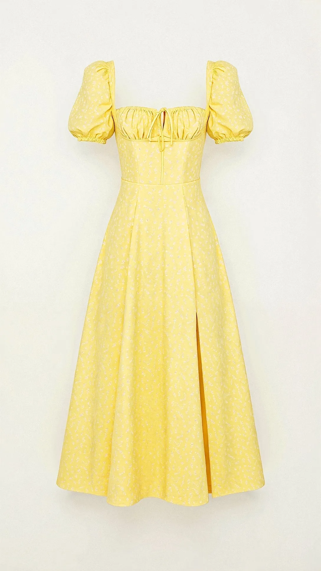 Yamina - Stylish V Neck Cut Woman's Midi Dress